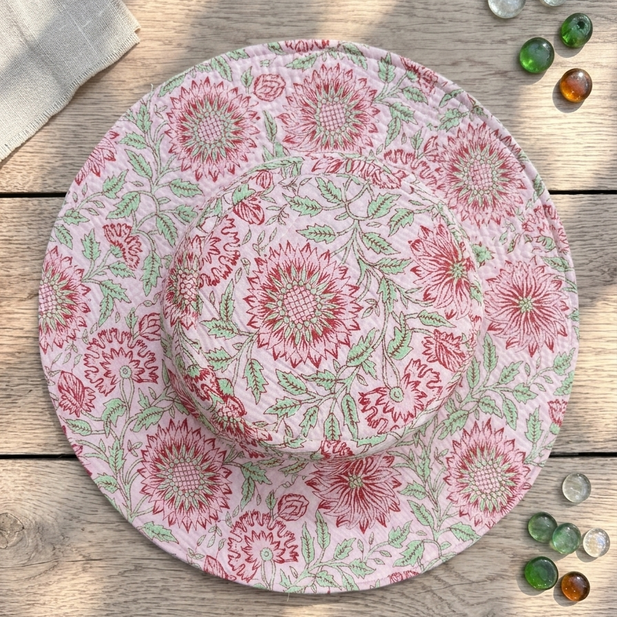 The Jaipur Rosewood Quilted Sun Hat