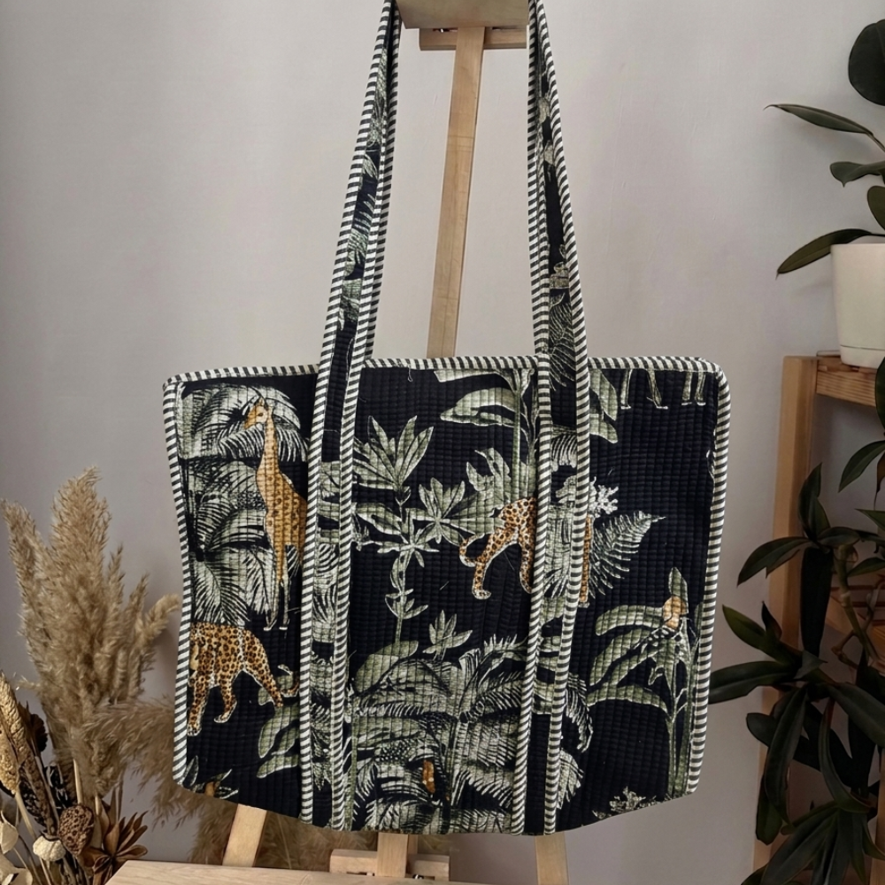 Jungle Safari Quilted-Tote-Bag
