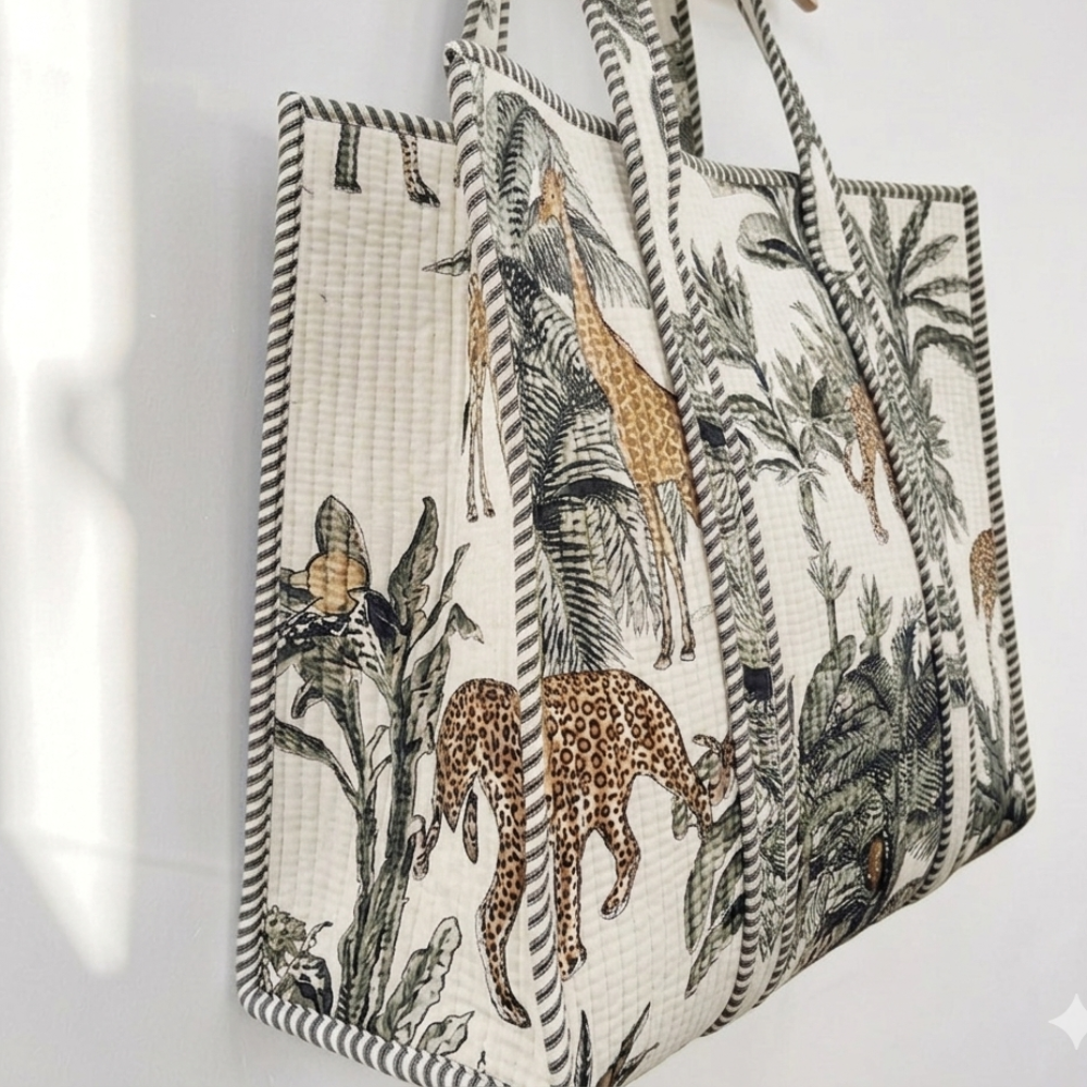 Wild-Safari Quilted-Tote