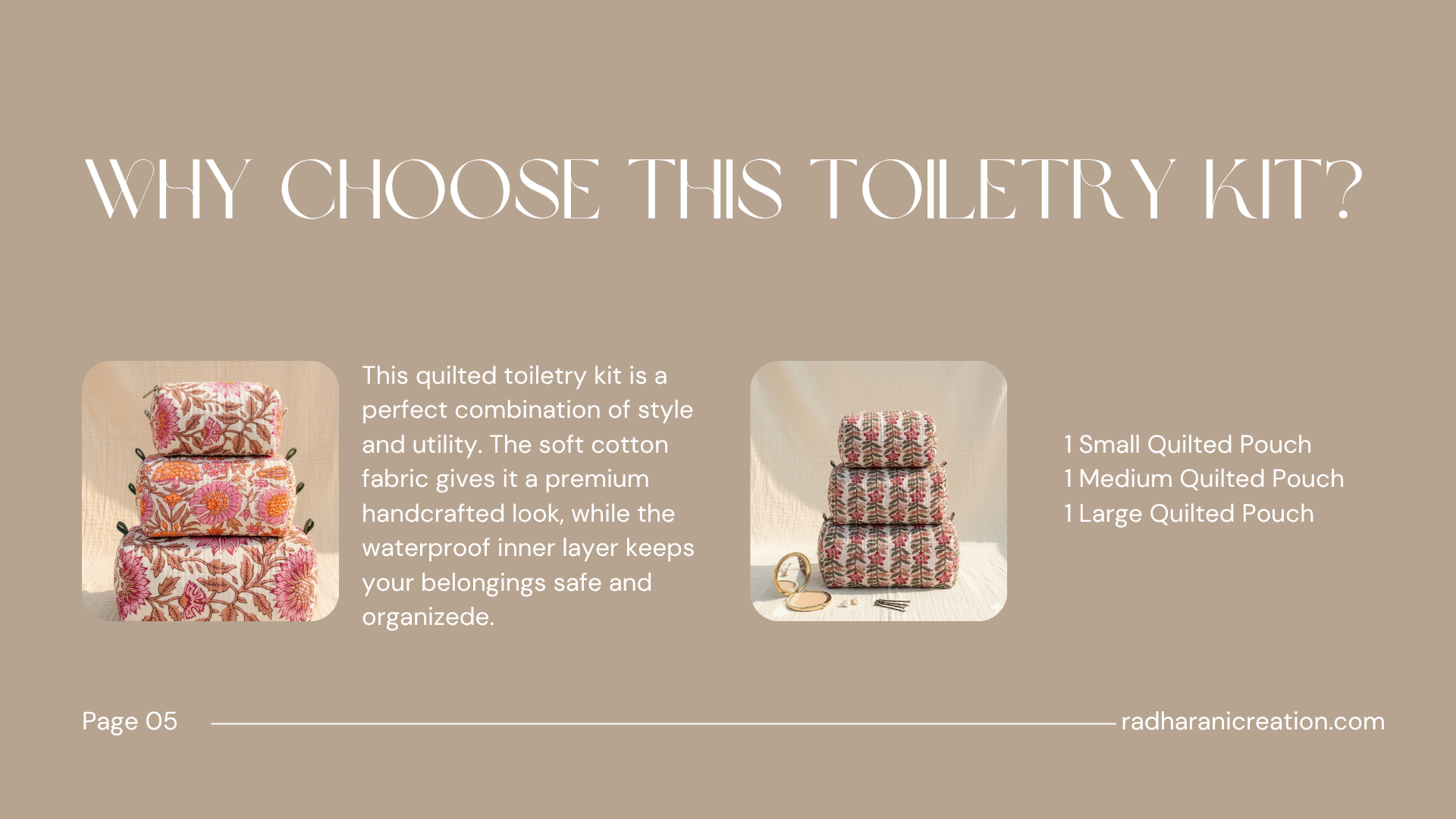 toiletry Bag Fashion Presentation